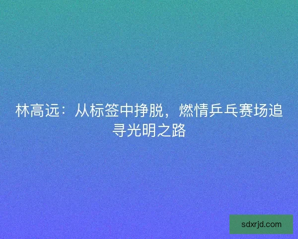 林高远：从标签中挣脱，燃情乒乓赛场追寻光明之路